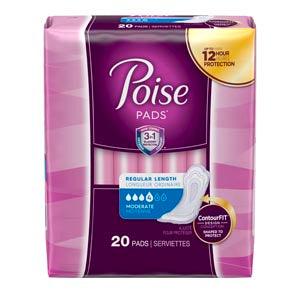 Poise Moderate Absorbency Pads, 20/pk, 6 pk/cs