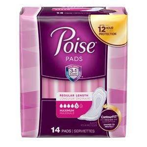 Poise Pads, Ultra Plus, Side Shields, 14/pk, 6 pk/cs (84 cs/plt)