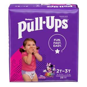 Training Pants, 2T-3T, Girls Jumbo Pack, 23/pk, 4 pk/cs