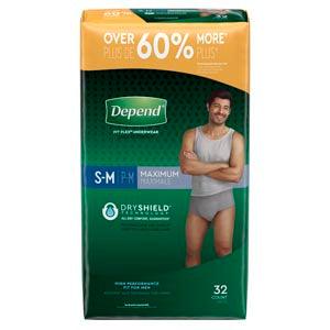 Underwear, Maximum Absorbency, Small/ Medium, Men, Grey, 32/pk, 2 pk/cs