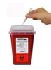 Sharps Container, 1 Quart, Red Base/ Translucent Slide Lid, Bemis Style, 80/cs