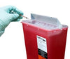 Sharps Container, 5 Quart, Red Base/ Translucent Horizontal Drop Lid, 20/cs