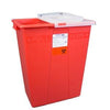 Sharps Container, 8 Gallon, Red Base/ Translucent Rotary Lid, 10/cs