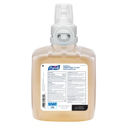 Healthcare Healthy Soap 2.0% CHG Antimicrobial Foam, 1200 ml, Amber, 2/cs - Cimadex International
