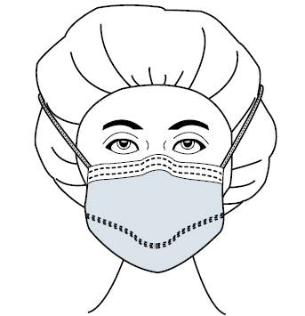 Surgical Mask Fog Shield® Anti-fog Foam Pleated Tie Closure One Size Fits Most Blue NonSterile (50/BX)