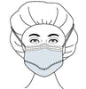 Procedure Mask FluidGard® Anti-fog Foam Pleated Earloops One Size Fits Most Blue NonSterile (50/BX)