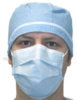Procedure Mask FluidGard® Anti-fog Foam Pleated Earloops One Size Fits Most Blue NonSterile (50/BX)