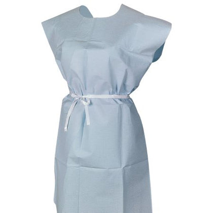 Patient Exam Gown One Size Fits Most Blue Disposable  T/P/T ECON BLU 30X42 (50/CS)