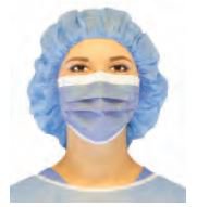 Procedure Mask PremierPro Anti-fog Foam Pleated Earloops One Size Fits Most Sea Blue NonSterile (50/BX 10BX/CS)