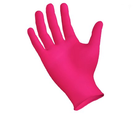 Exam Glove, Nitrile, PF, Fingertip Textured, Medium, Rose, 200/bx, 10 bx/cs