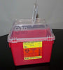 Sharps Collector, 8 Qt, Clear Top, Open Cap, Red, 24/cs