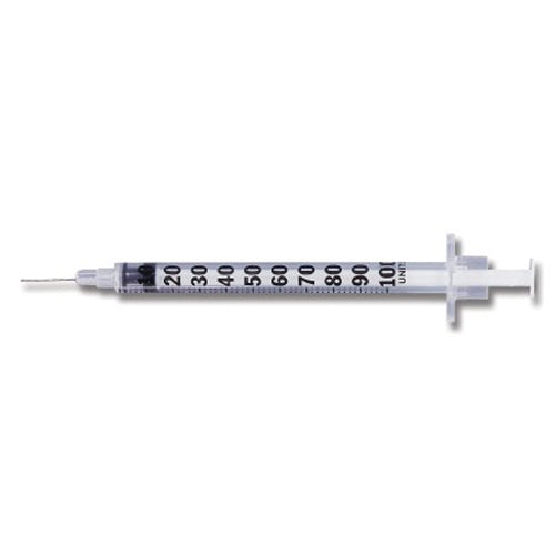 Insulin Syringe, 1mL, Permanently Attached Needle, 31G x 5/16", Self-Contained, U-100 Ultra-Fine™ Short, 100/bx, 5 bx/cs