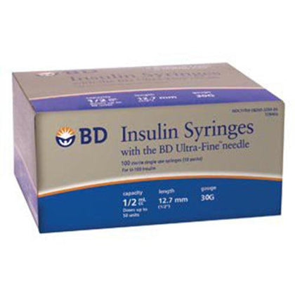 Insulin Syringe, Ultra-Fine™ Needle, 30G x ½