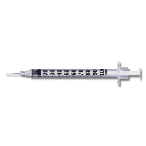 Insulin Syringe, ½mL Lo-Dose™, Permanently Attached Needle, 28 G x ½", Blister Pkg, U-100 Micro-Fine™ IV, Orange, 100/bx, 5 bx/cs