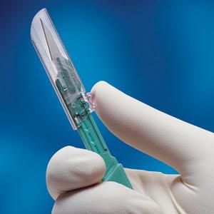 Protected Disposable Scalpel, Size 11, Sterile, 10/bx, 10 bx/cs (Not Available for sale into Canada)