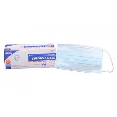 Dukal Pleated Surgical Face Mask, Earloop, ASTM Level 1, Blue 50/bx, 6 bx/cs (1 Case of 300 masks))