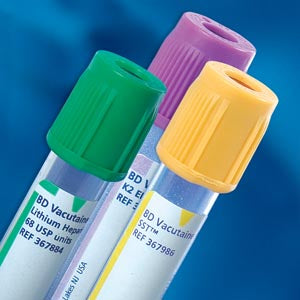 Plastic Tube, Conventional Stopper, 16mm x 100mm, 8.0mL, Green/Gray, Paper Label, Gel/ Lithium Heparin (spray coated) 115 Units, 100/pk (Minimum Expiry Lead is 90 days)