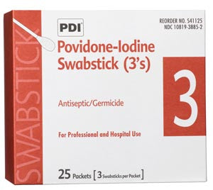 PVP Iodine Prep Swab 3s, 3/pk, 25 pk/bx, 10 bx/cs - Cimadex International