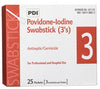 PVP Iodine Prep Swab 3s, 3/pk, 25 pk/bx, 10 bx/cs