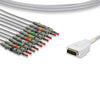 Direct-Connect EKG Cable, 10 Leads, Banana, 340cm, Mortara > Burdick Compatible w/ OEM: 7704, 7785, 012-0844-00, 012-0844-01, 1156472, 55, CB-721020R/1, 45508-B