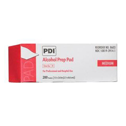 Alcohol Prep Pad, Medium, Sterile, 1.1” x 2.6”, Applicator 2” x 2”, 200/bx, 20 bx/cs - Cimadex International