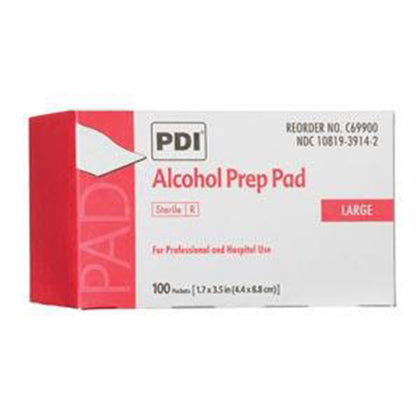 Alcohol Prep Pad, Large, Sterile, 1.7” x 3.5”,  Applicator 2½