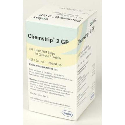 Roche Chemstrip 2 GP (Protein, Glucose), CLIA Waived, 100/vial