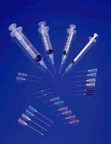 Syringe & Needle, Luer Slip, 3cc, Low Dead Space Plunger, 20G x 1