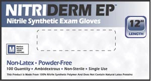 Gloves, Exam, Nitrile, Medium, Chemo, Extented Cuff, Blue, Non-Sterile, Powder-Free (PF), Textured, 5.5 mil, 100/bx, 10 bx/cs