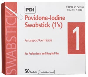PVP Iodine Prep Swab 1s, 1/pk, 50 pk/bx, 10 bx/cs - Cimadex International