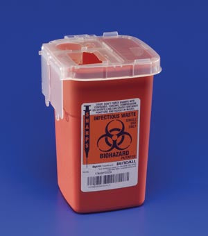 Sharps Container, 1 Qt, Red, 100/cs