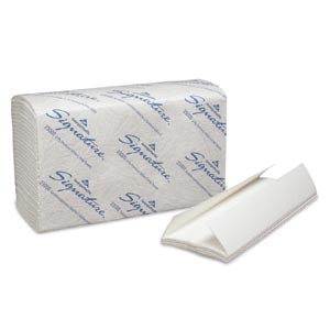 Premium C-Fold Paper Towels, 2-Ply, Paper Band, White, 10¼