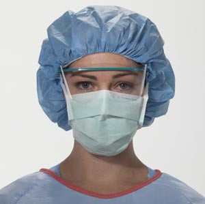 Anti-Fog Surgical Mask, DERMA-TOUCH Tape, Green, 50/pkg, 6 pkg/cs - Cimadex International