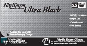 Gloves, Exam, Medium, Nitrile, Chemo, Non-Sterile, PF, Textured, Black, 100/bx, 10 bx/cs