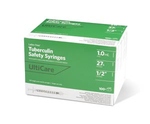 Safety Syringe, Fixed Needle, Tuberculin, 1mL, 27G x ½
