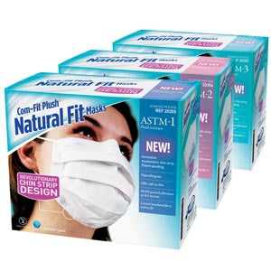 Com-Fit Plush™ Natural Fit Masks, ASTM 1, White, 40/bx, 1 bx/ea