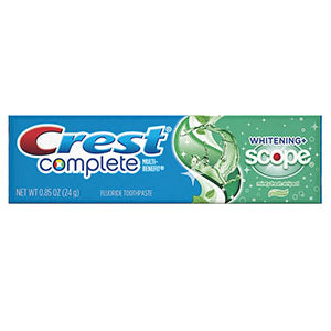 Crest Complete Toothpaste, Whitening with Scope, .85 oz, 72/cs