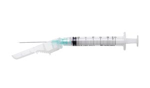 Safety Needle with 3cc Syringe, 21G x 1½