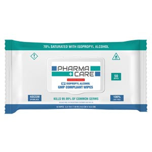 Pharmacare 70% Alcohol Wipes (5.5in x 7in), 50/pk, 40pk/cs (Item is considered HAZMAT and cannot ship via Air to AK, GU, HI, PR or VI) Max weekly quantity allowed: 50